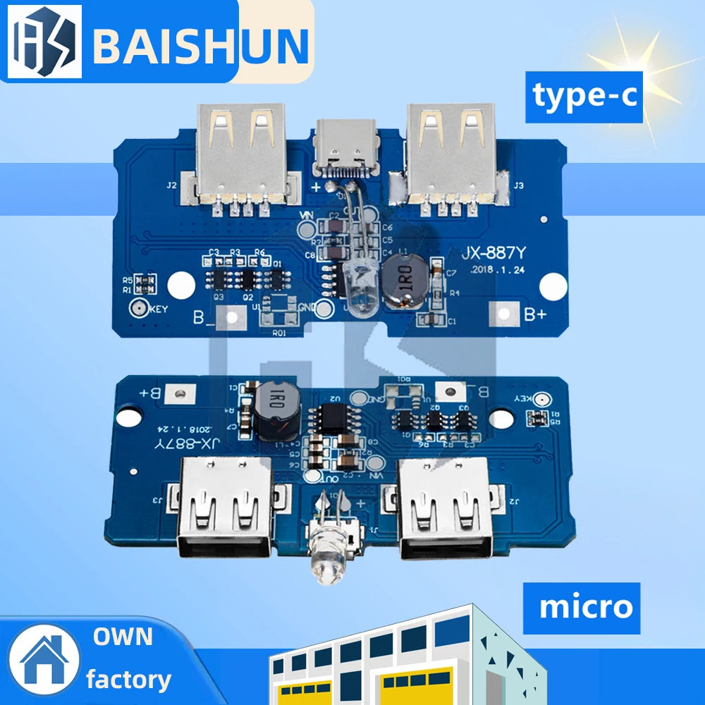 18650 DIY Power Bank Module Dual Micro USB 5V 2A Output 3 7V Boost Zpaxo