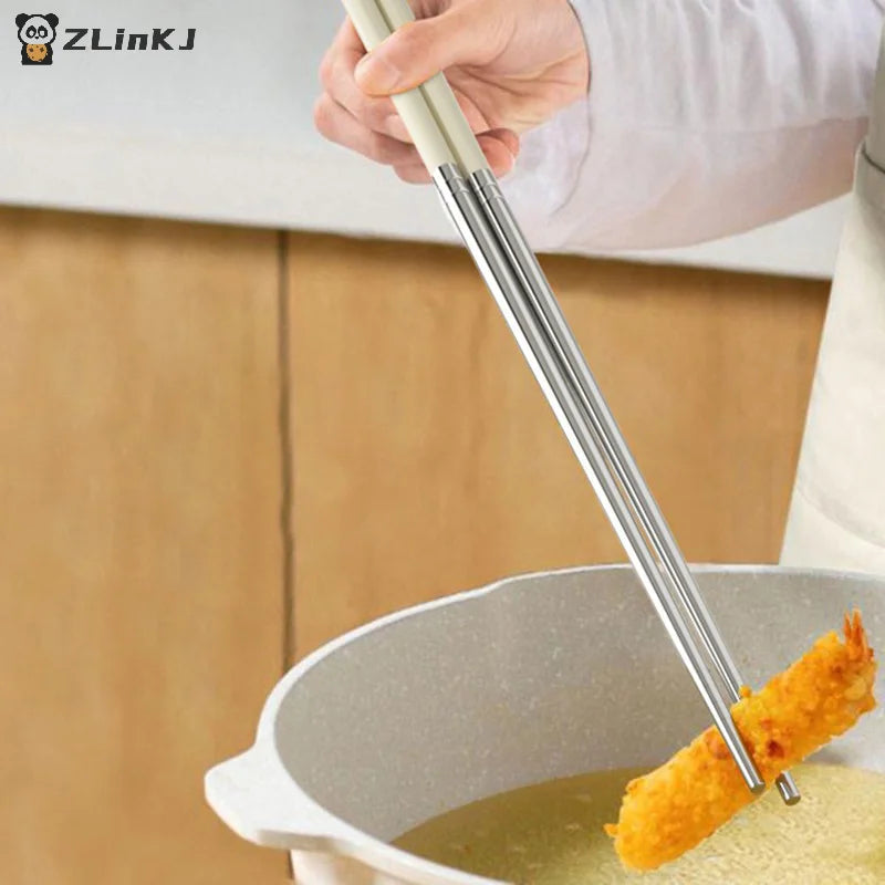 Stainless Steel Chopsticks Long Cook Noodles Deep Fried Pot Chinese Zpaxo