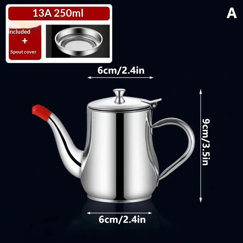 Filter Oil Pot Stainless Steel Household Leak-proof Wine Pot Pouring Oil Bottle Seasoning Tank Kitchen Supplies Oz Pot Oil Tank Zpaxo A