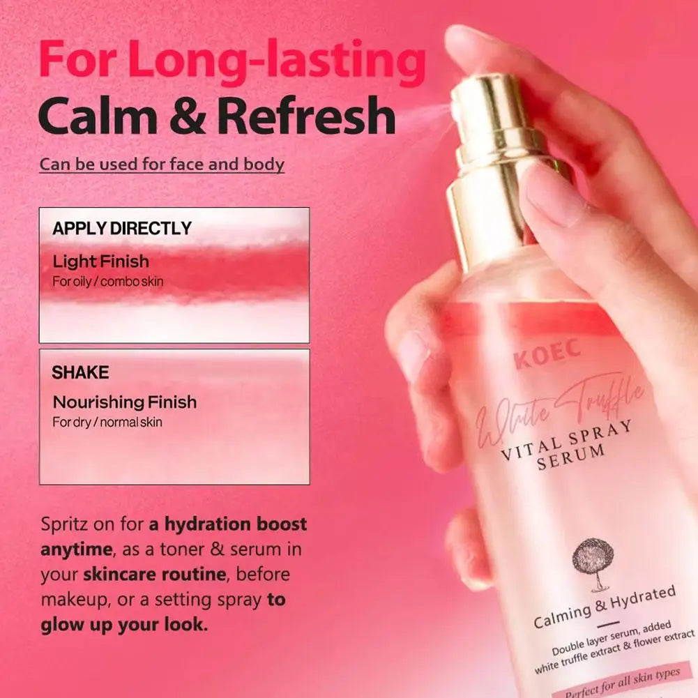 White Truffle Glow Serum Spray – Vitamin E, Niacinamide & Hyaluronic Acid Facial Serum Spray Zpaxo