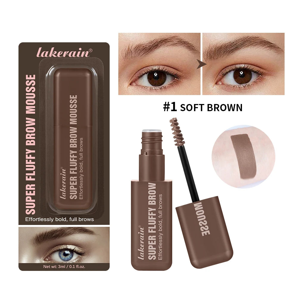 Superfluff Volumizing Brow Mousse Tint for Eyebrows Tinted Brow Gel Brown Long Lasting Waterproof Eyebrow Tattoo Dye Cosmetics Zpaxo 1 SOFT BROWN