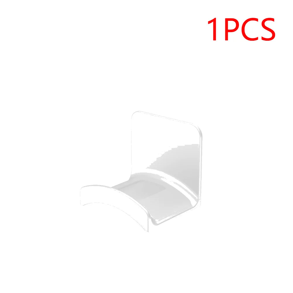 1- Universal Headphone Stand Adhensive Plastic Wall Mount Hanger Zpaxo White 1PC