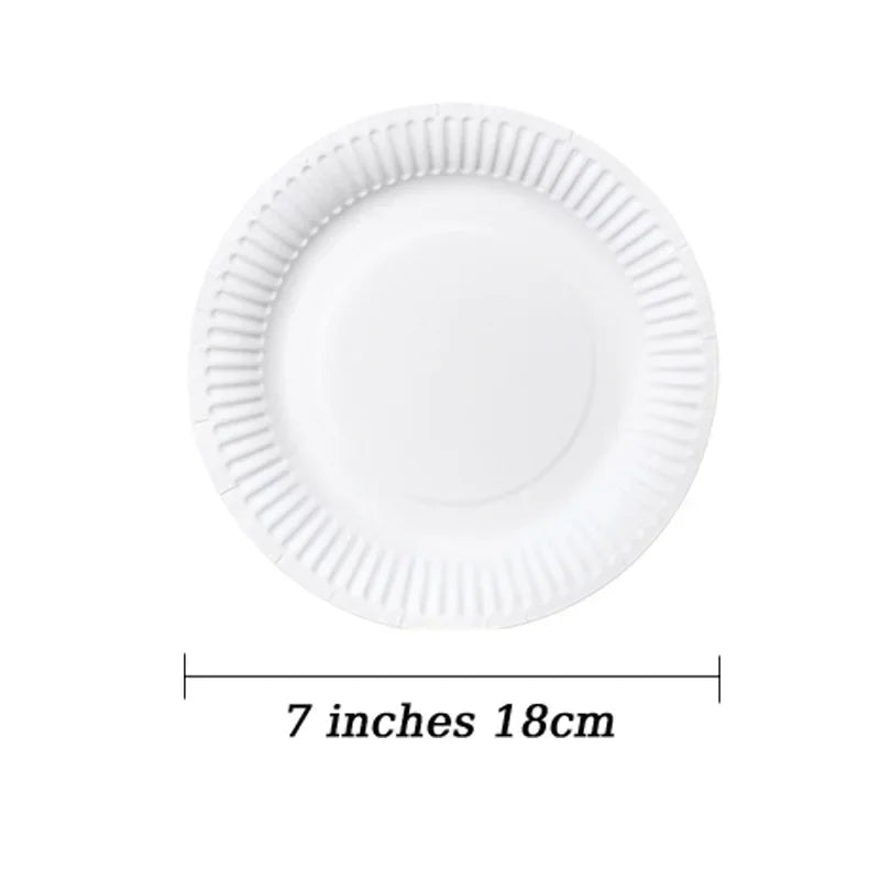 Pink Party Supplies Set Include Paper Plastic Spoons Forks Knives 9/7 Inch Disposable Dinner Dessert Plates Outdoor camping Zpaxo 50pcs plate