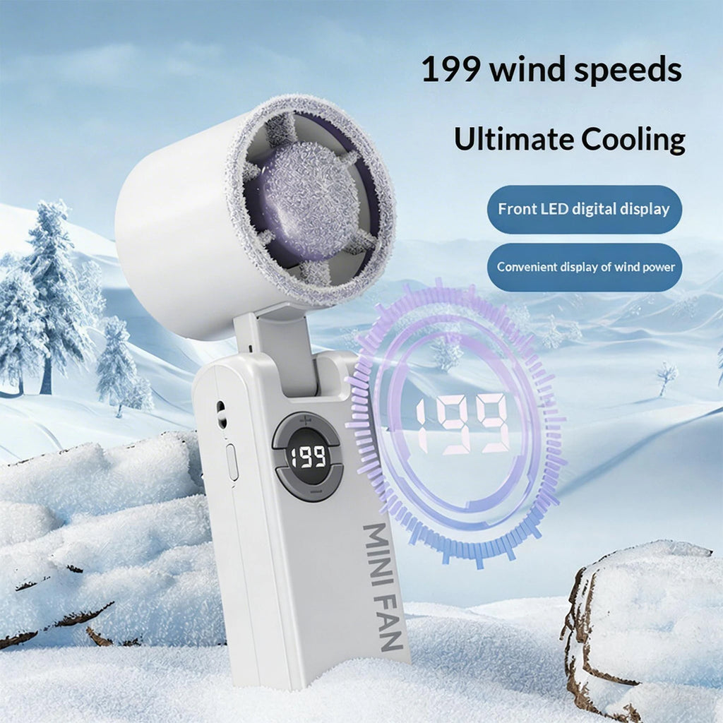 Foldable Silent Fans Type-C Charging Rechargeable Hanging Turbo Fans Adjustable Powerful Air Blower for Outdoor Travel Commute Zpaxo