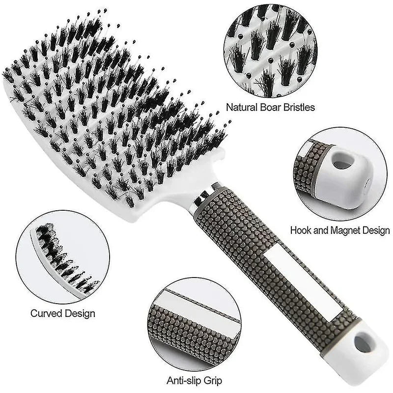 Hair Brush Scalp Massage Comb Hairbrush Boar Bristle Nylon Women Wet Curly Detangle Hair Brush Salon Hairdressing Styling Tool Zpaxo