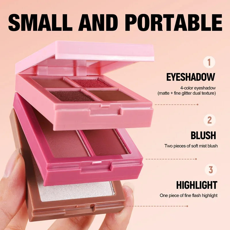 1 Matte Highlighter Blush Palette Eyeshadow Face Cosmetics Makeup