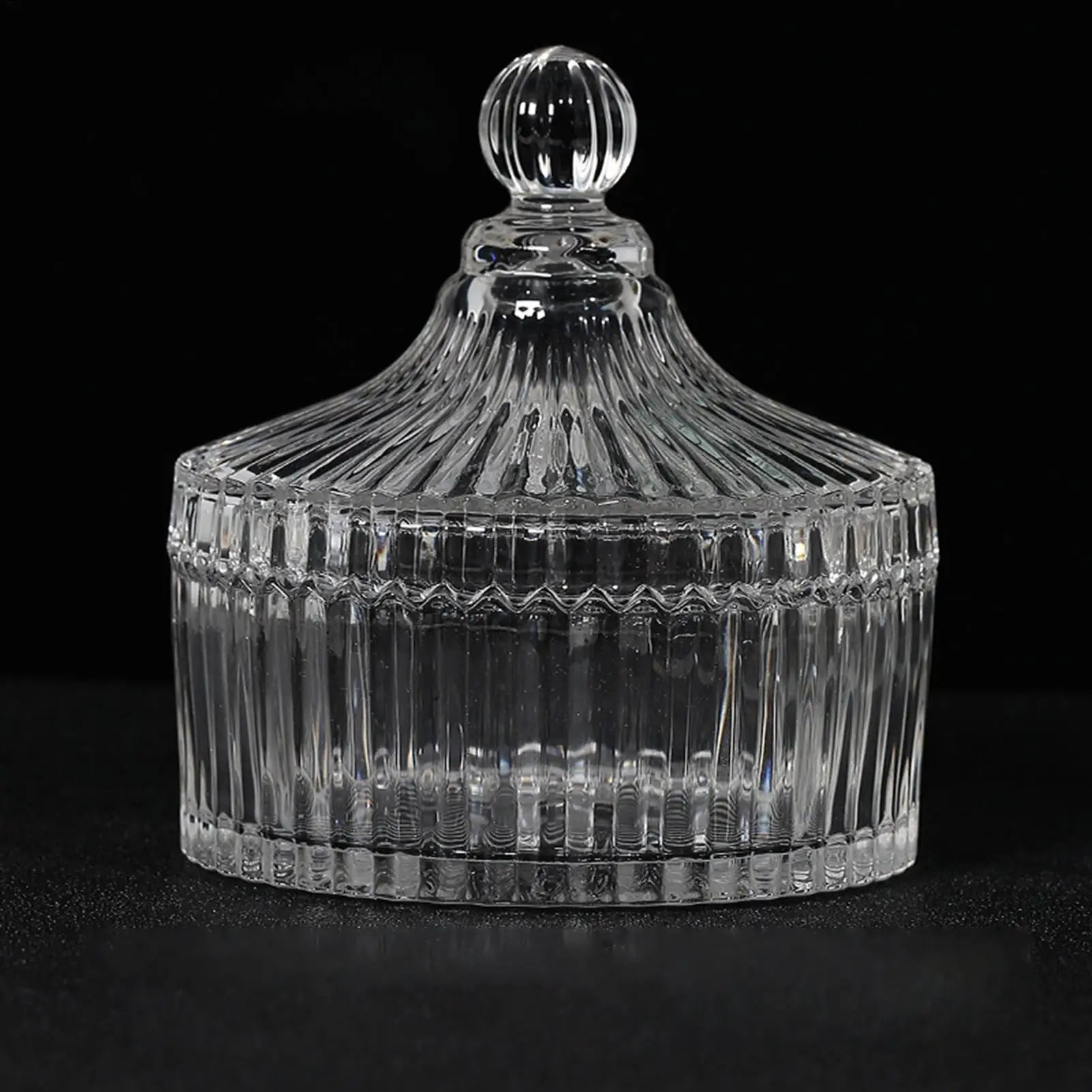 Dusting Powder Container Glass Makeup Puff Box Body Jar Lid Women