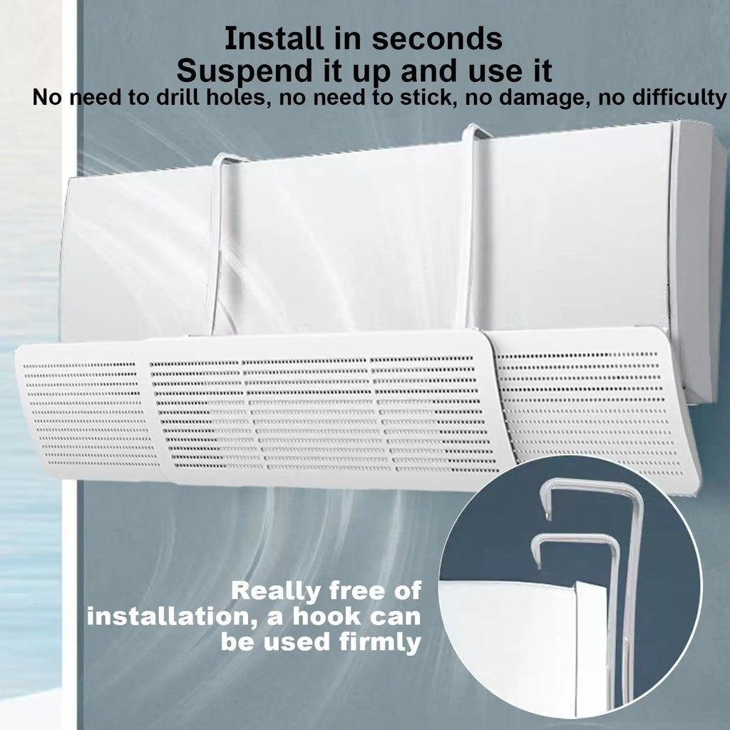 AC Air Deflector Air Conditioner Vent Diverter Fits 23.2-36.2 Inch Wall Mount AC Deflector For Home Office Living Room Bedroom Zpaxo