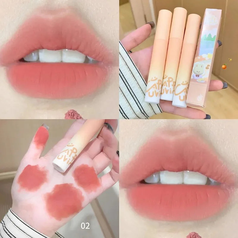 Pumpkin Apricot Lip Mud Matte Velvet Cream Smooth Texture Lipstick