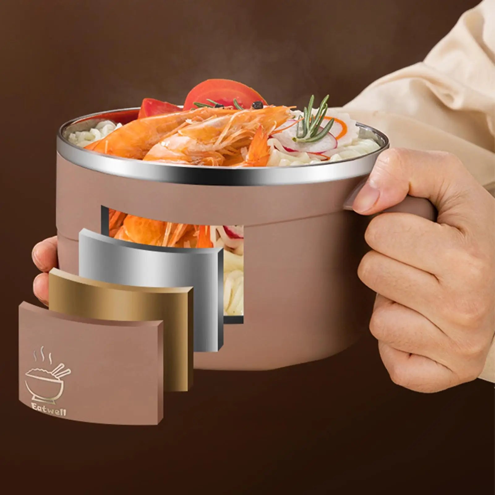 Noodle Bowl Cooker Portable Anti-scalding Soup Mugs 304 Stainless