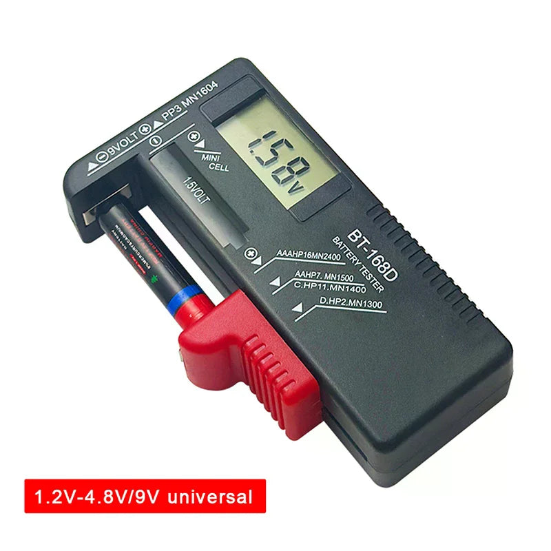 BT-168D Battery Tester Universal Digital LCD AA AAA CD 9V 1 5V Button Zpaxo