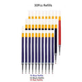 Retractable Gel Pens Black Blue Red Ballpoint Pen Students Stationery Zpaxo 30 Mixed refills