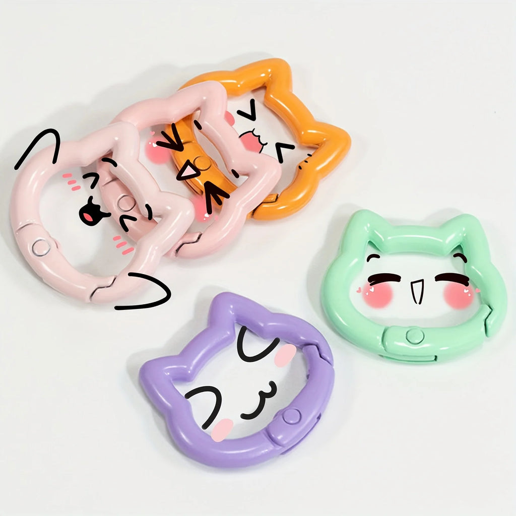 6 Pieces Durable Mixed Color Aluminum Kitten Climbing Buckle Carabiner, Metallic and Macaron Color, Spring Spring Hook Keychain Zpaxo