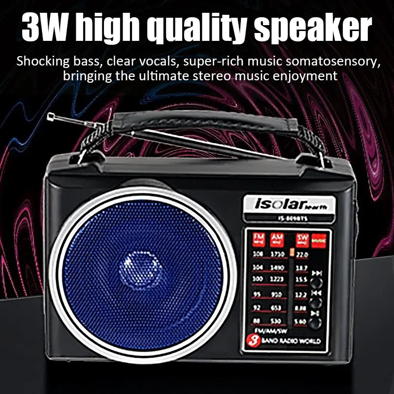 Portable FM AM SW Radio Solar Charging Multi Band Emergency Radios