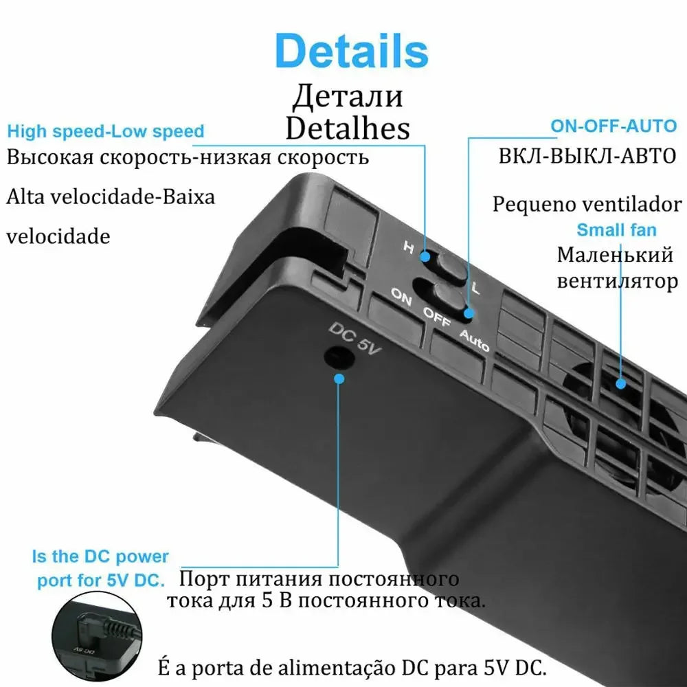 PS4 / PS4 Pro / PS4 Slim Cooling Fan Stand & Console Holder Console Cooling Stand Zpaxo