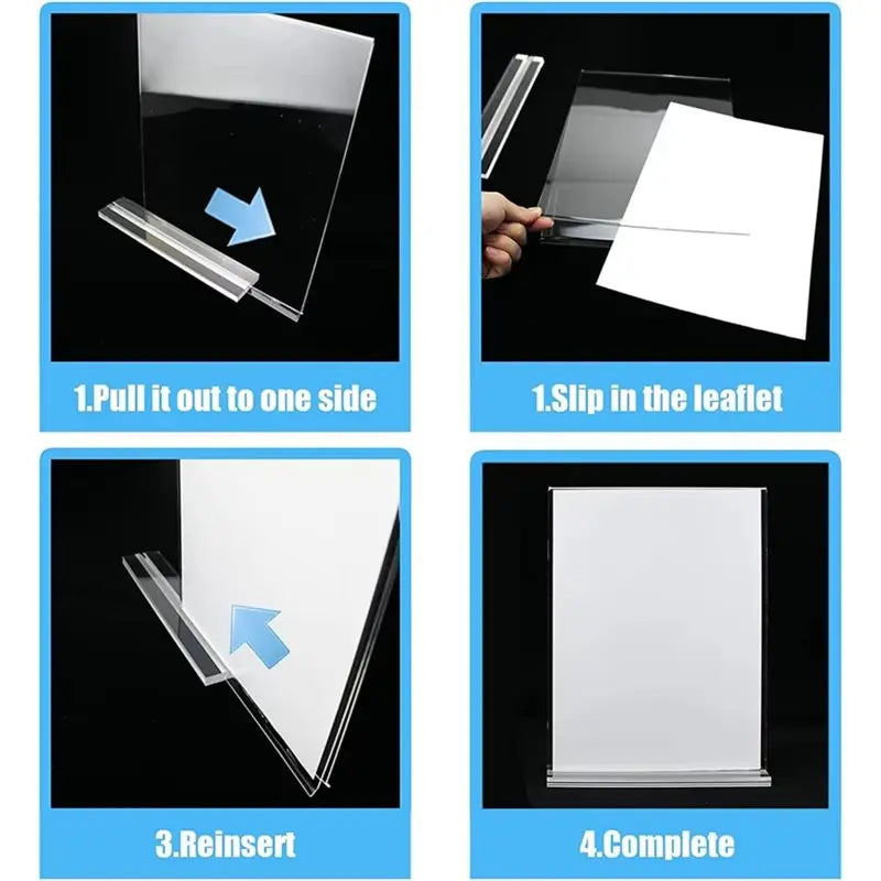 A6 150x100mm Clear Acrylic Sign Holder Table Menu Stand Restaurant