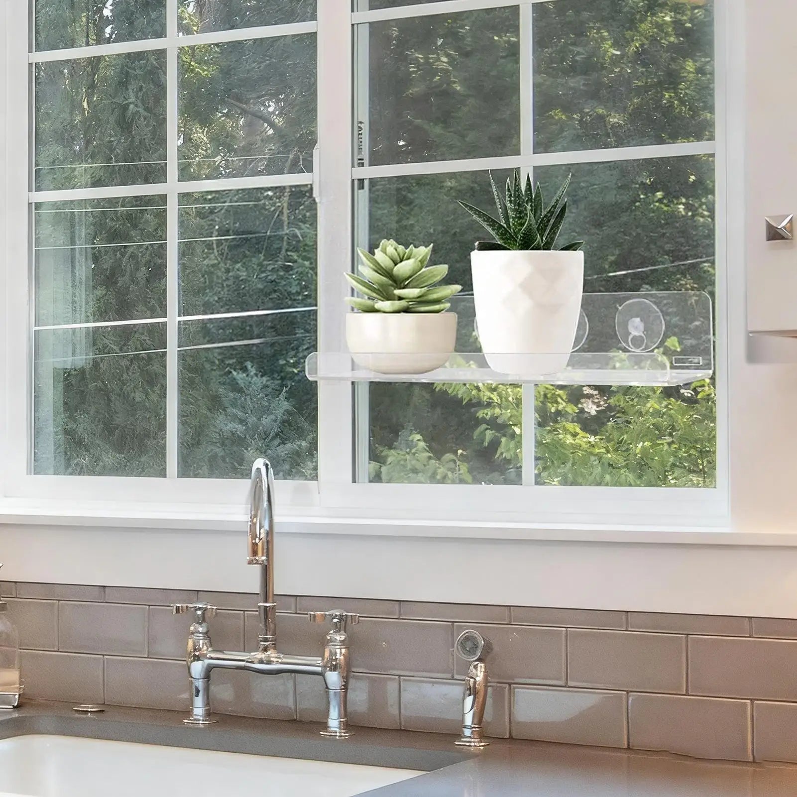 Plant Shelf for Window 2 Pieces Clear Suction Cup Planter Stand Indoor Plant Display Rack for Home Apartment Nature Lovers Zpaxo