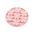 Petal shaped dog licking pad circular pet licking pad silicone slow feeding pad suction cup pad slow feeding dog licking plate Zpaxo Pink pet bowl