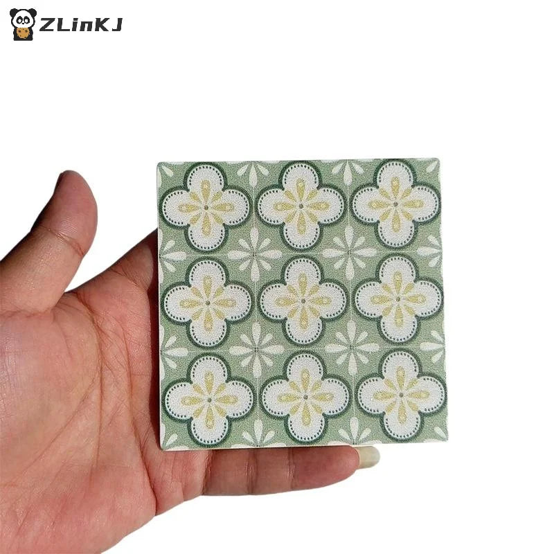 ▶1Pcs 9cm Miniature Square Wooden Floor Model for 1:12 scale dollhouse Bathroom Living Room Decoration Toy Doll House Accessorie Zpaxo