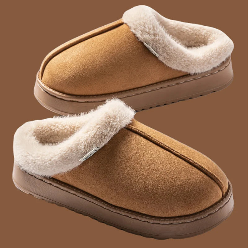 Women's Winter Slippers Non-slip Indoor House Shoes Plush Fleece Zpaxo Khaki 1 38-39