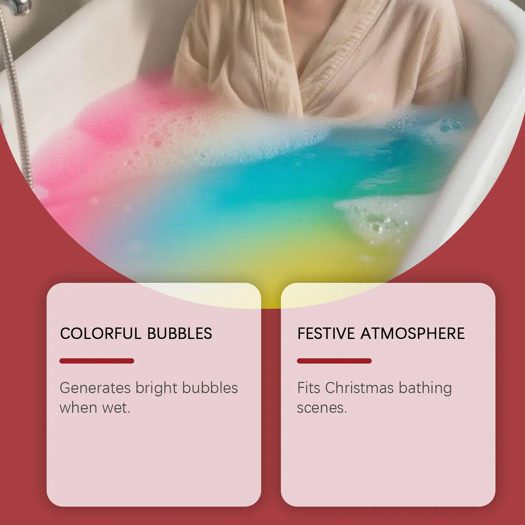 Christmas Colored Fizzy Long-Lasting Scent Bath Bomb Gift Set Gentle Cleansing and Exfoliating Handmade Moisturize Bath Bomb Zpaxo