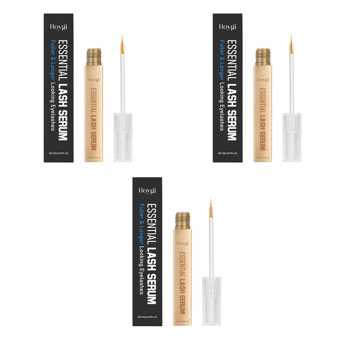 Hoygi 2ml Lash Enhancing Serum Natural Looking Lift and Definition Smudge Proof Flex Hold Formula Clump Free Daily Mascara Zpaxo 3PCS