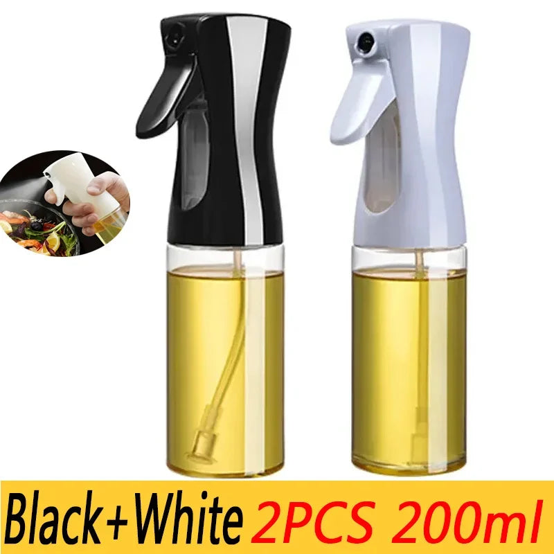 Oil Spray Oil Sprayer Bottle Plastic Household Kitchen Nebulizing Mist Filling Cooking Dual Use BBQ Camping Bbq Accessories Zpaxo 200ml black-white