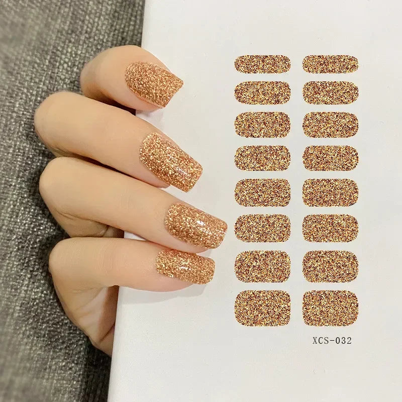 53 Colors Nail Polish Stickers Pure Color Strips Waterproof Adhesive Nail Full Sticker Environmental Protection DIY Nai Stickers Zpaxo XCS-032