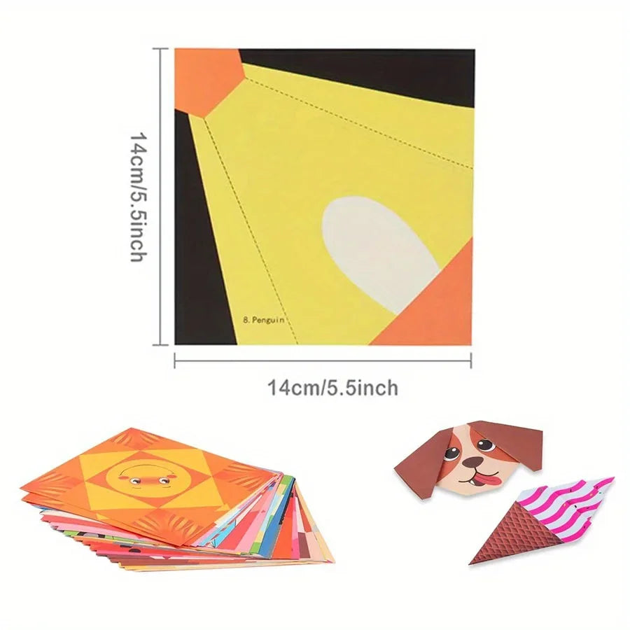 54/108 Sheets Animal Life Origami Kit for Beginners Creative Paper Projects Vibrant Paper Stress Relief Craft Gift Origami JXB Zpaxo