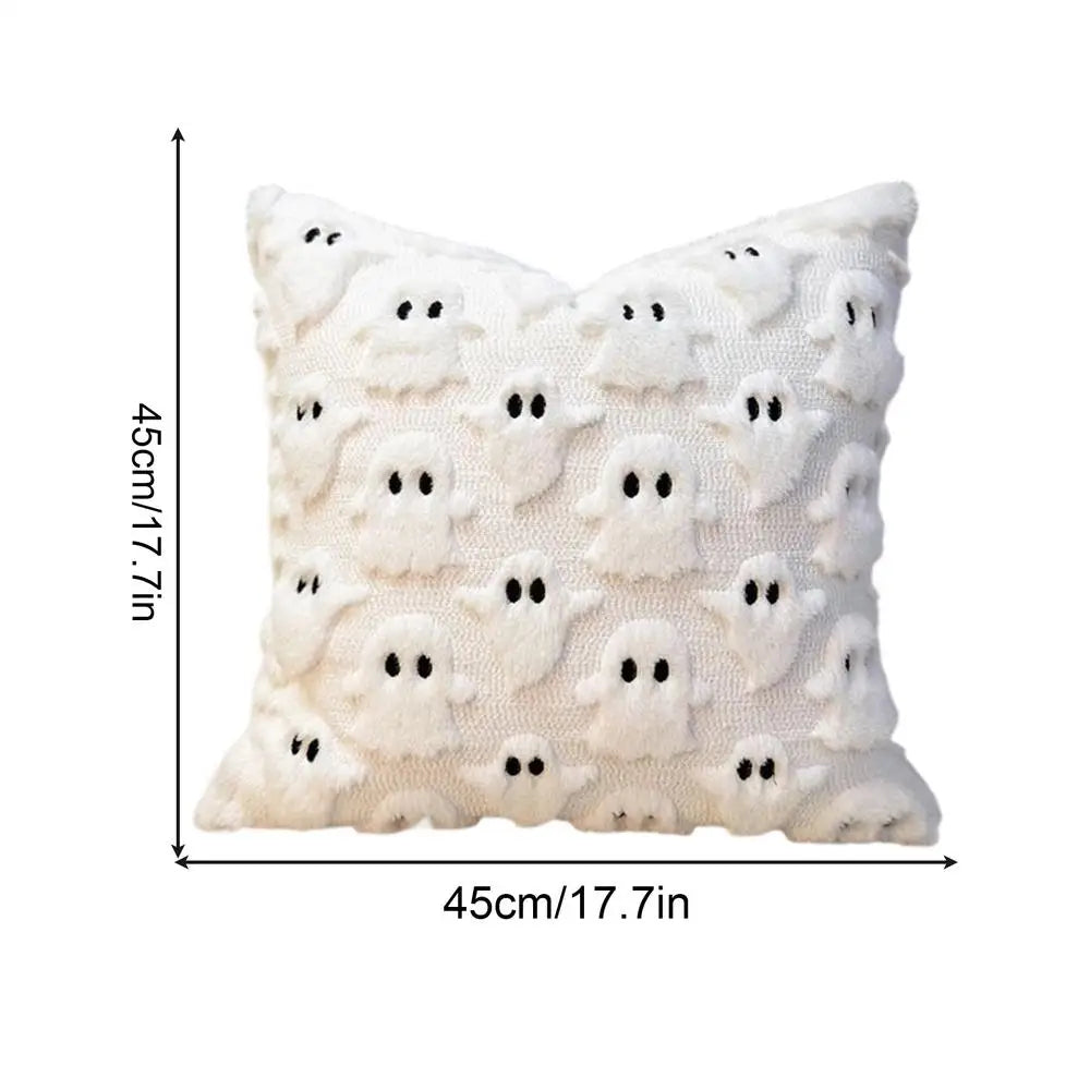 Halloween Pillow Covers 45x45cm Ghost Plush Pillowcase Soft Decor