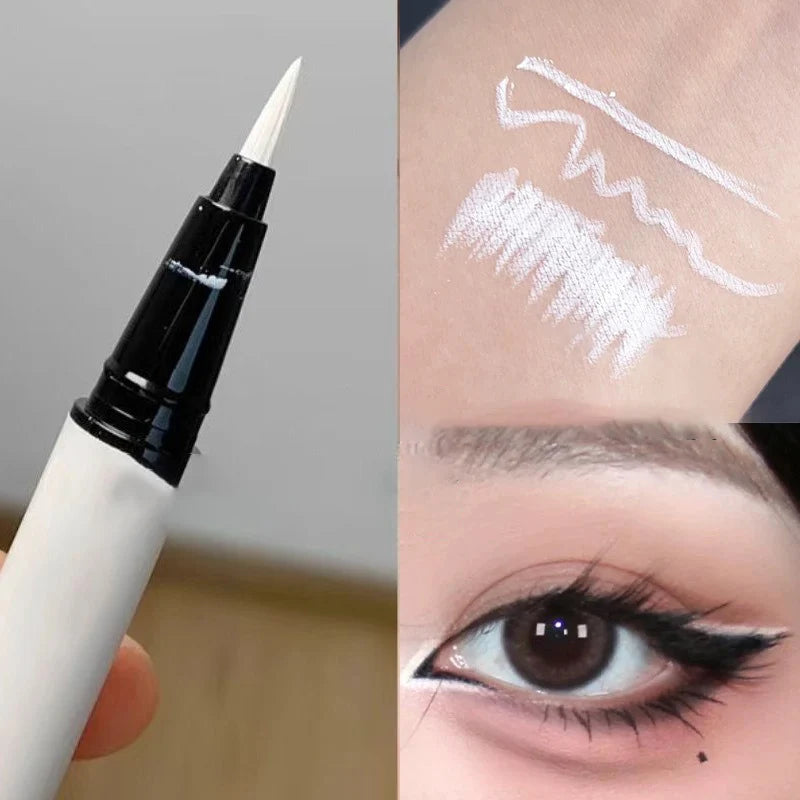 Ultra-thin Matte White Eyeliner Liquid Pen Waterproof Sweat-proof