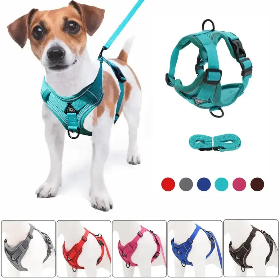 No Pull Dog Harness Leash Adjustable Pet Vest Small Dogs Cats