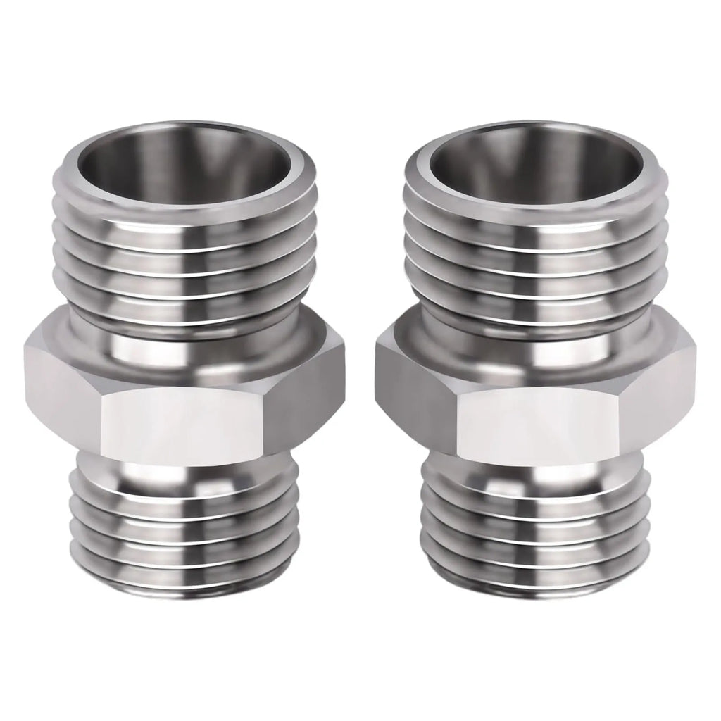 M14 to M16 Hose Adapter M14 to M16 Hose Fitting Suitable for AGT Small Excavator Hydraulic Hose Thread Connector Zpaxo Silver