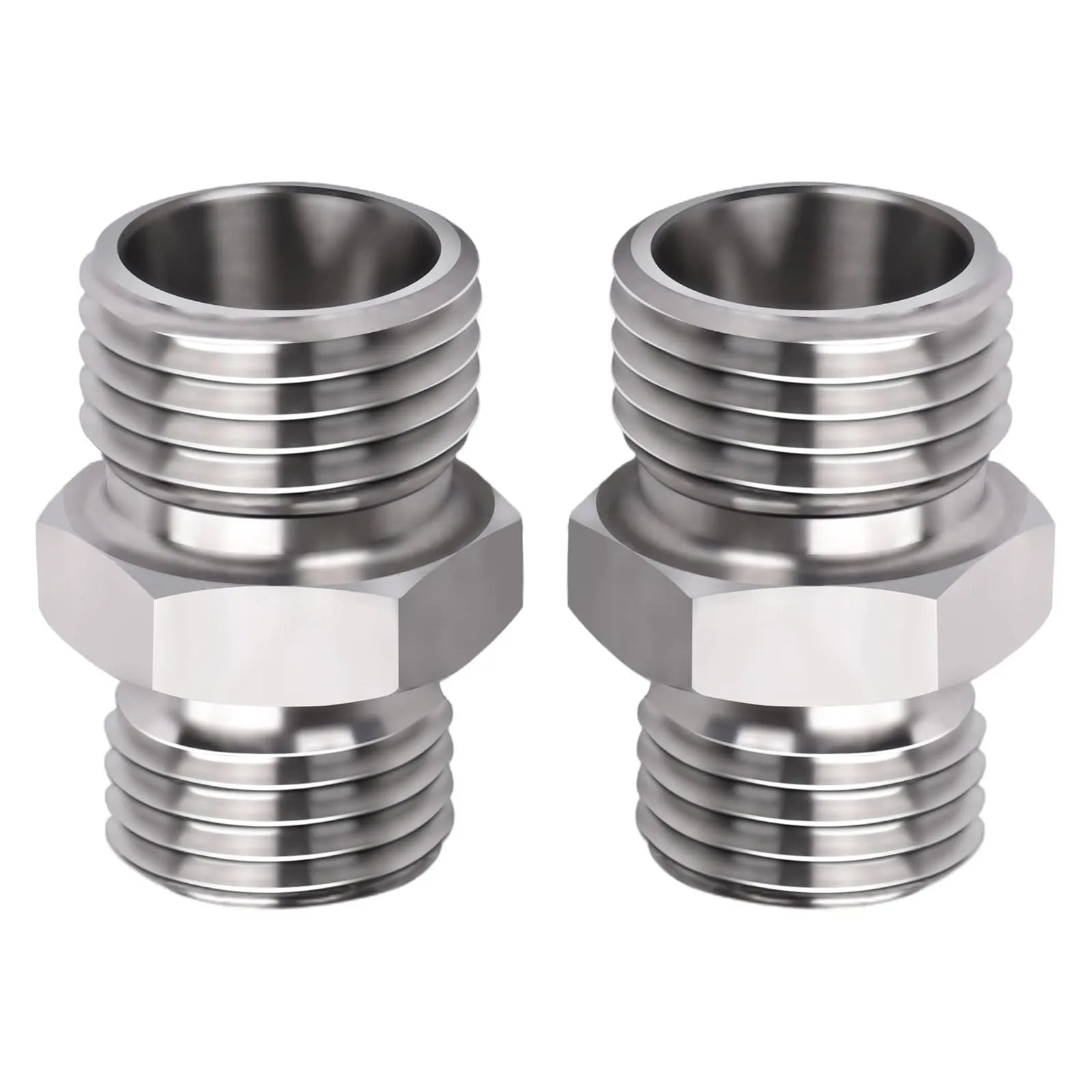 M14 to M16 Hose Adapter M14 to M16 Hose Fitting Suitable for AGT Small Excavator Hydraulic Hose Thread Connector Zpaxo Silver