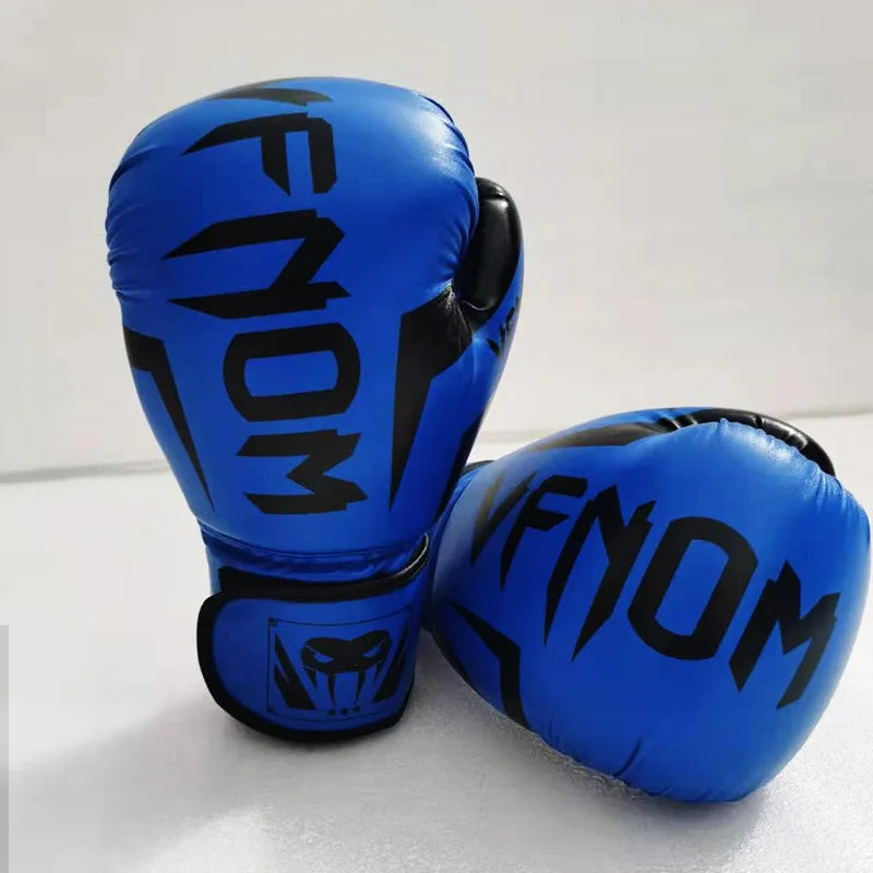Adult and Children's Sanda Training Muay Thai Combat Boxing Gloves Home Fitness Boxing Sports Taekwondo PU Boxing Gloves Zpaxo 8oz blue