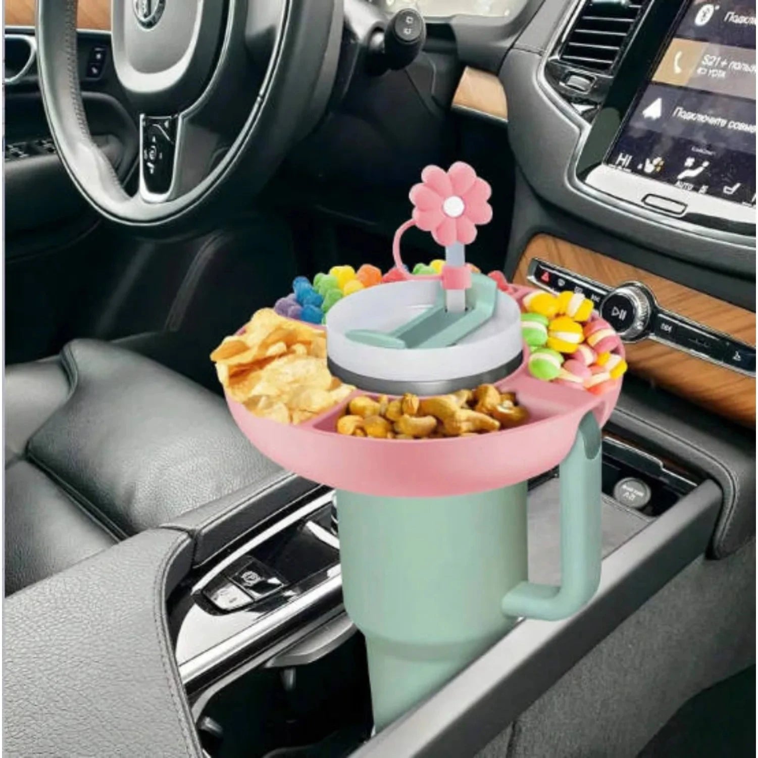 4-Compartment Snack Tray for Stanley 40oz Tumbler with Handle Tumbler Snack Tray Zpaxo