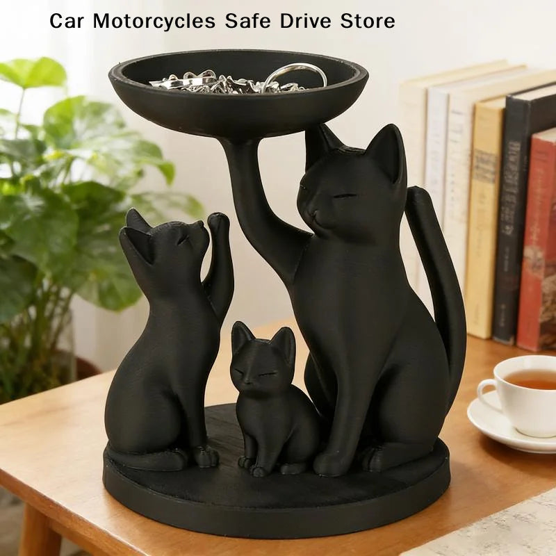 CMBlack Cat Jewelry Tray Desktop Storage Decorative Items Home