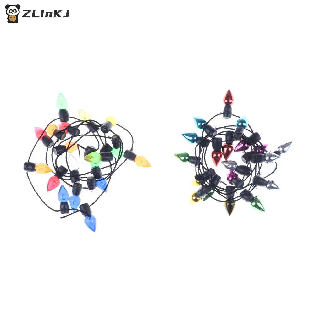 ▶1/12 Dollhouse Lamp Miniature 0.5m A String Of Multi-coloured Plastic Christmas Lights Doll House Decorating Props Zpaxo