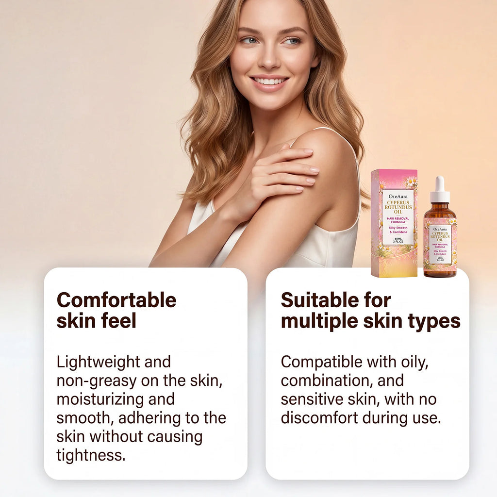 OceAura Cyperus Rotundus Hair Inhibitor Post-Removal Body Oil Hair Inhibitor Oil Zpaxo