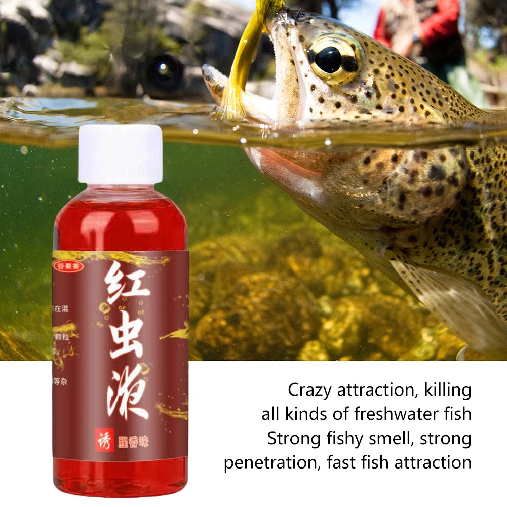 Concentrated Fish Bait Additive Multipurpose Strong Fish Attractant Promote Appetite Red Worm Additive for Trout Cod Carp Bass Zpaxo