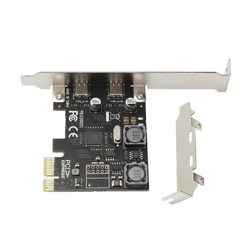 652F 2 Port TypeC PCIe Expansion Adapter Card Add 2x Super Speed 10Gbps Zpaxo