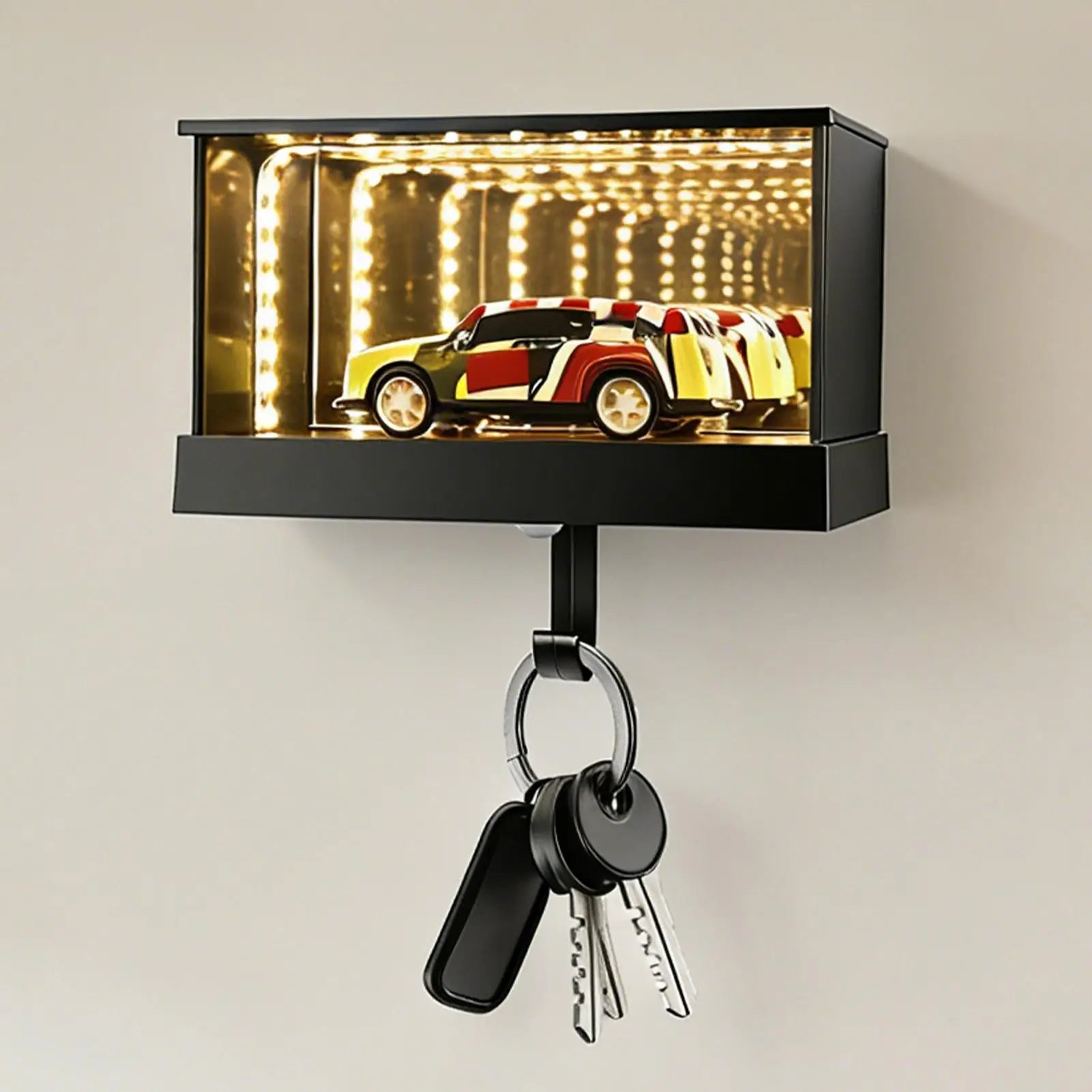Car Garage Key Holder LED Light Infinity Hallway Decor Keychain