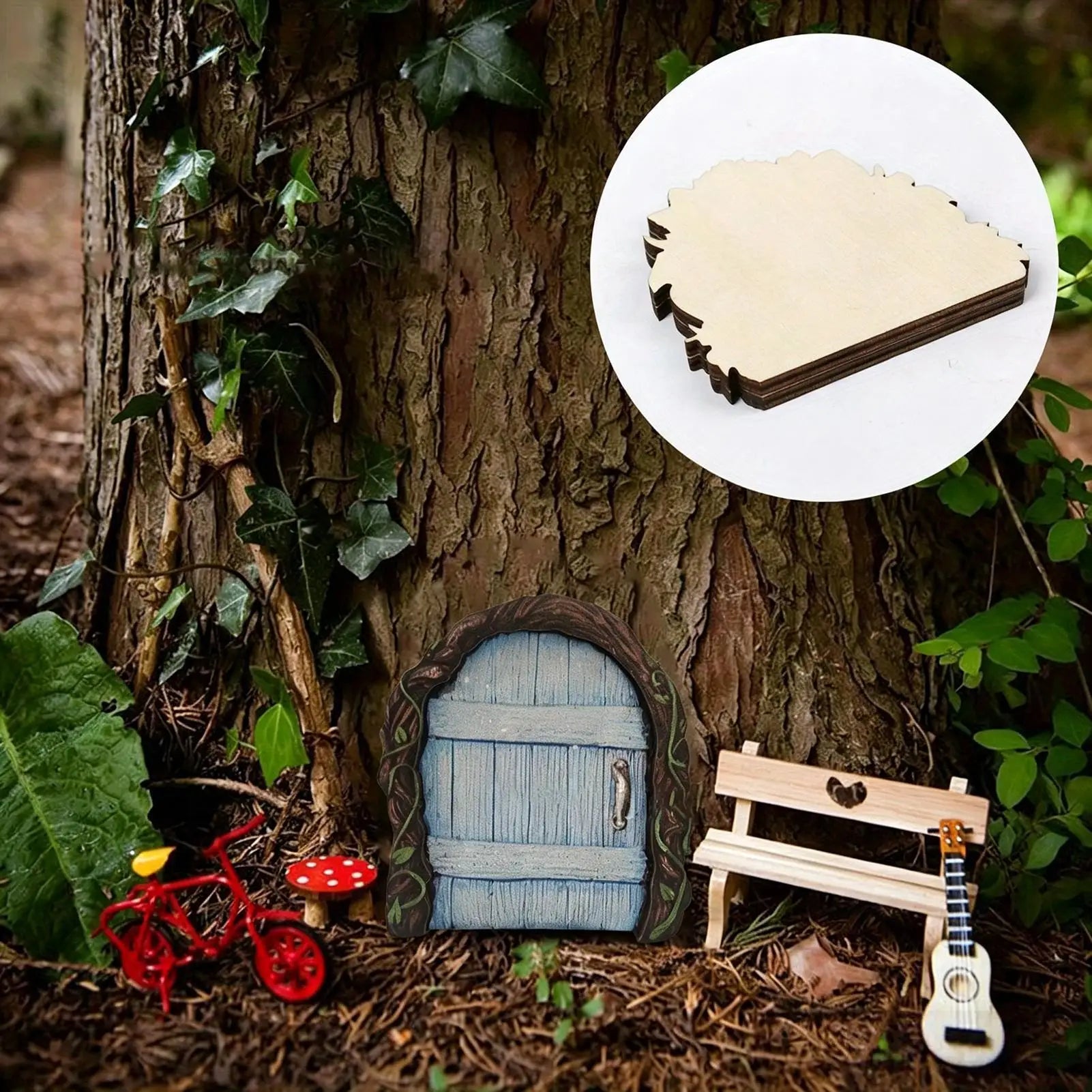 Fairy Door Whimsical Miniature Garden Tree Trunk Ornament Outdoor