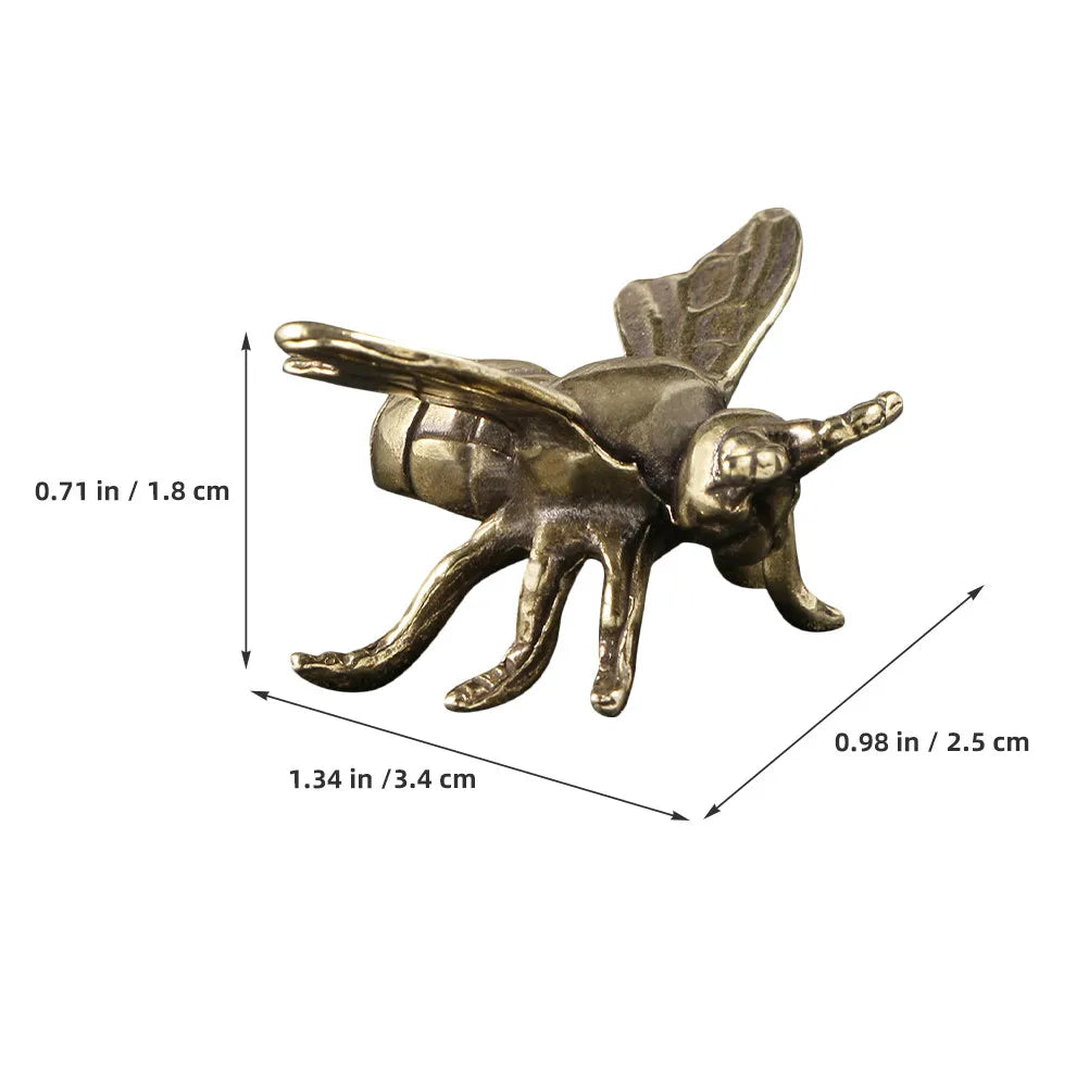 Brass Bee Statue Delicate Portable Desktop Decoration Creative Retro