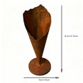 Cone Shape Flower Pot Geometric Rustic Container Decorative Metal Plants Pot for Garden Balcony Entrance Floor Women Grandma Zpaxo China Mainland L