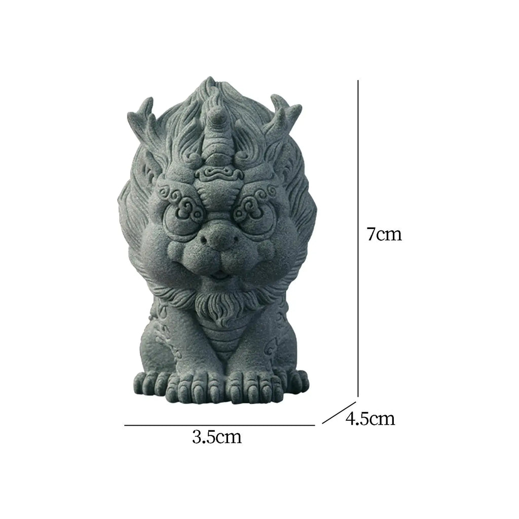 Lucky Beast Pixiu Decoration Chinese Traditional Style Desktop Home Decoration Tea Pet Collectible Sculpture Statue Decor Zpaxo