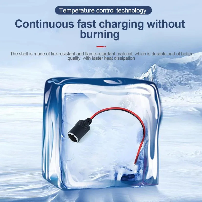 10A/20A Max 200W Car Mounted Cigarette Lighter Charger Female Socket Plug with 30cm Cable Connector Adapter Universal 12v Zpaxo