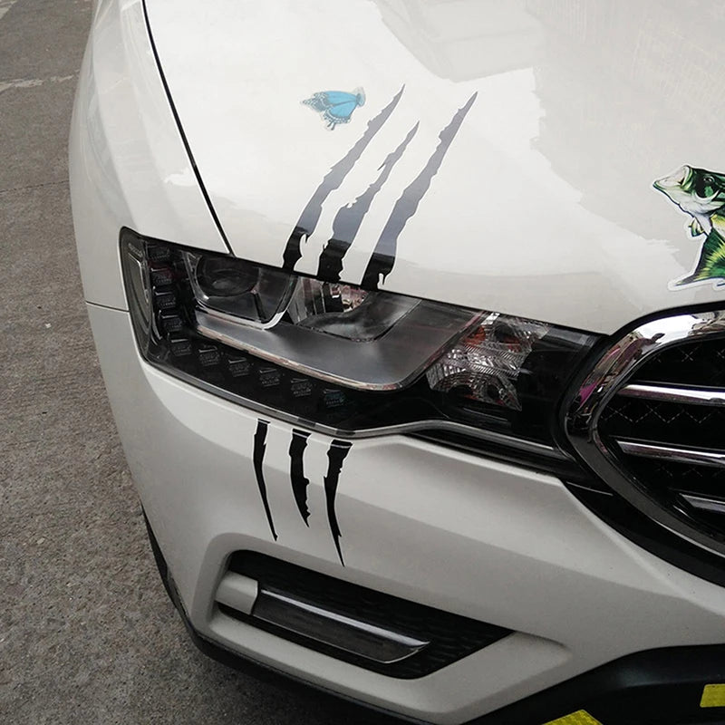 Car Styling Headlights Personalized Stickers Monster Claw Scratch