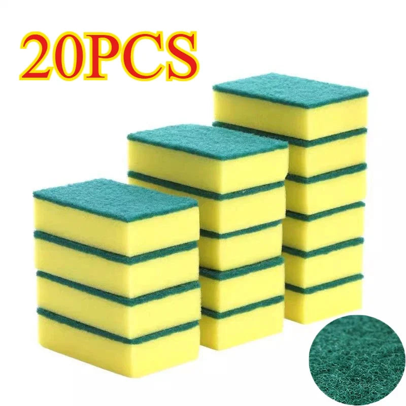 50/1Pcs Kitchen Dishwashing Sponge Soft Absorbent Clean Rub Pot Rust Scouring Pad Removing Kits Household Cleaning Brush Sponge Zpaxo 20PCS-Square