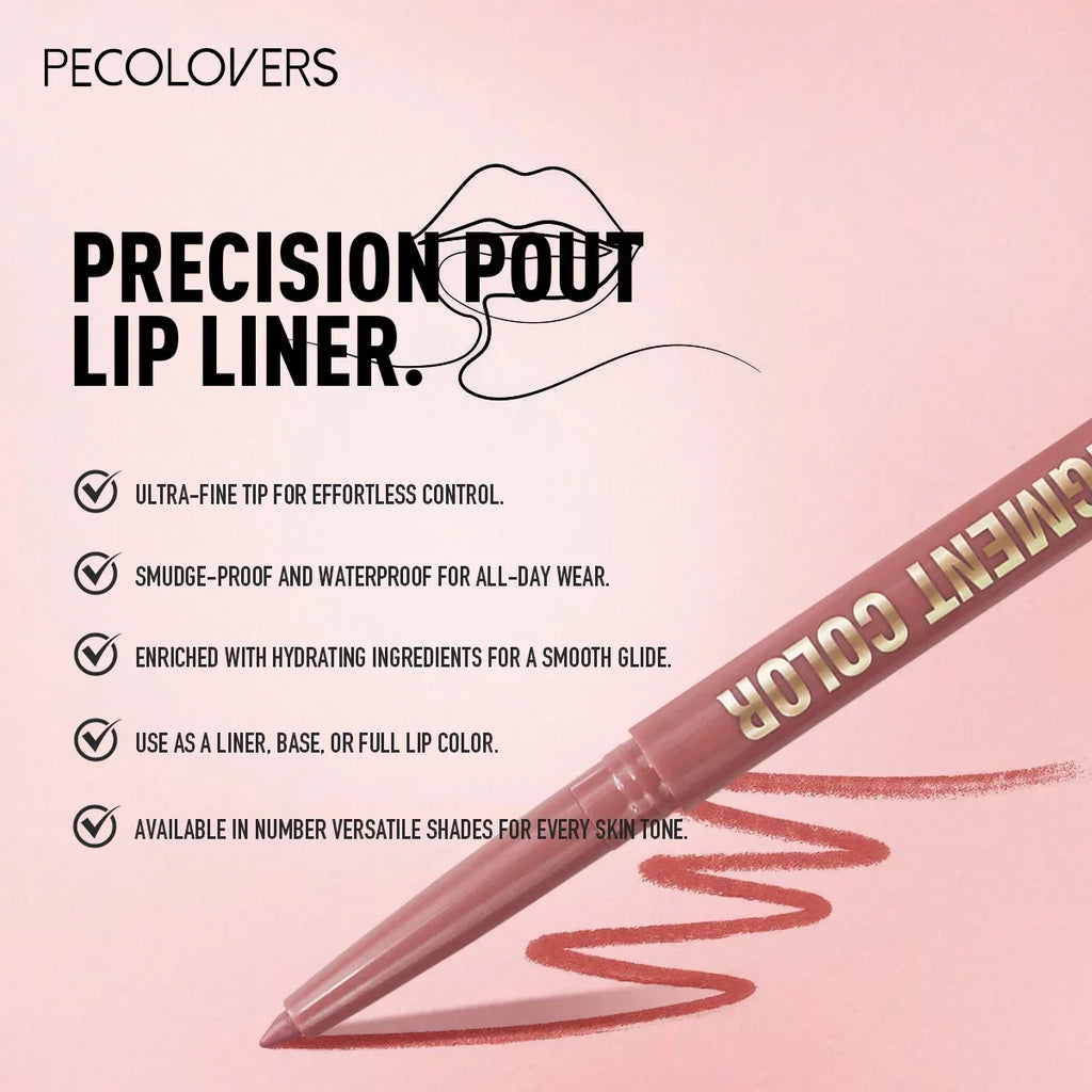 Matte Lip Liner Pen Long-lasting Waterproof Easy Glide Moisturizing Zpaxo
